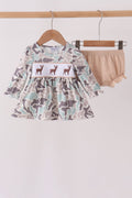 Hunting Deer Embroidery Bloomer Set