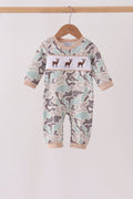 Hunting Deer Embroidery Romper