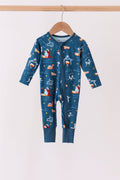 Navy Nativity Zip Bamboo Romper