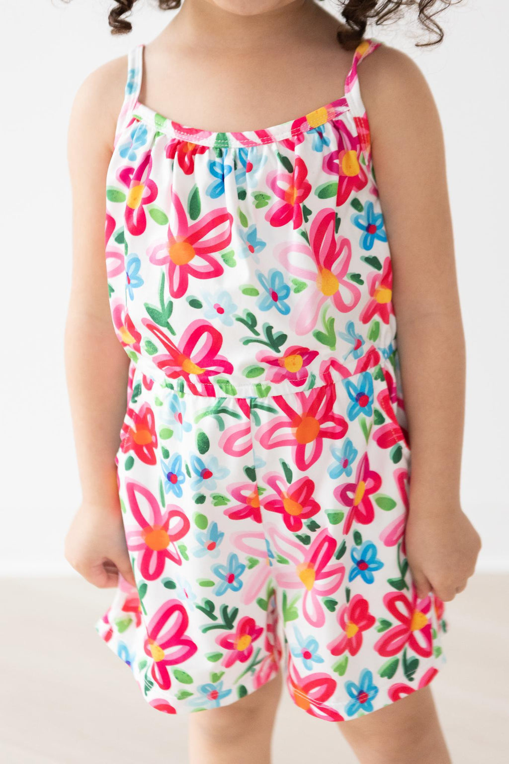 SALE Neon Floral Strappy Play Romper