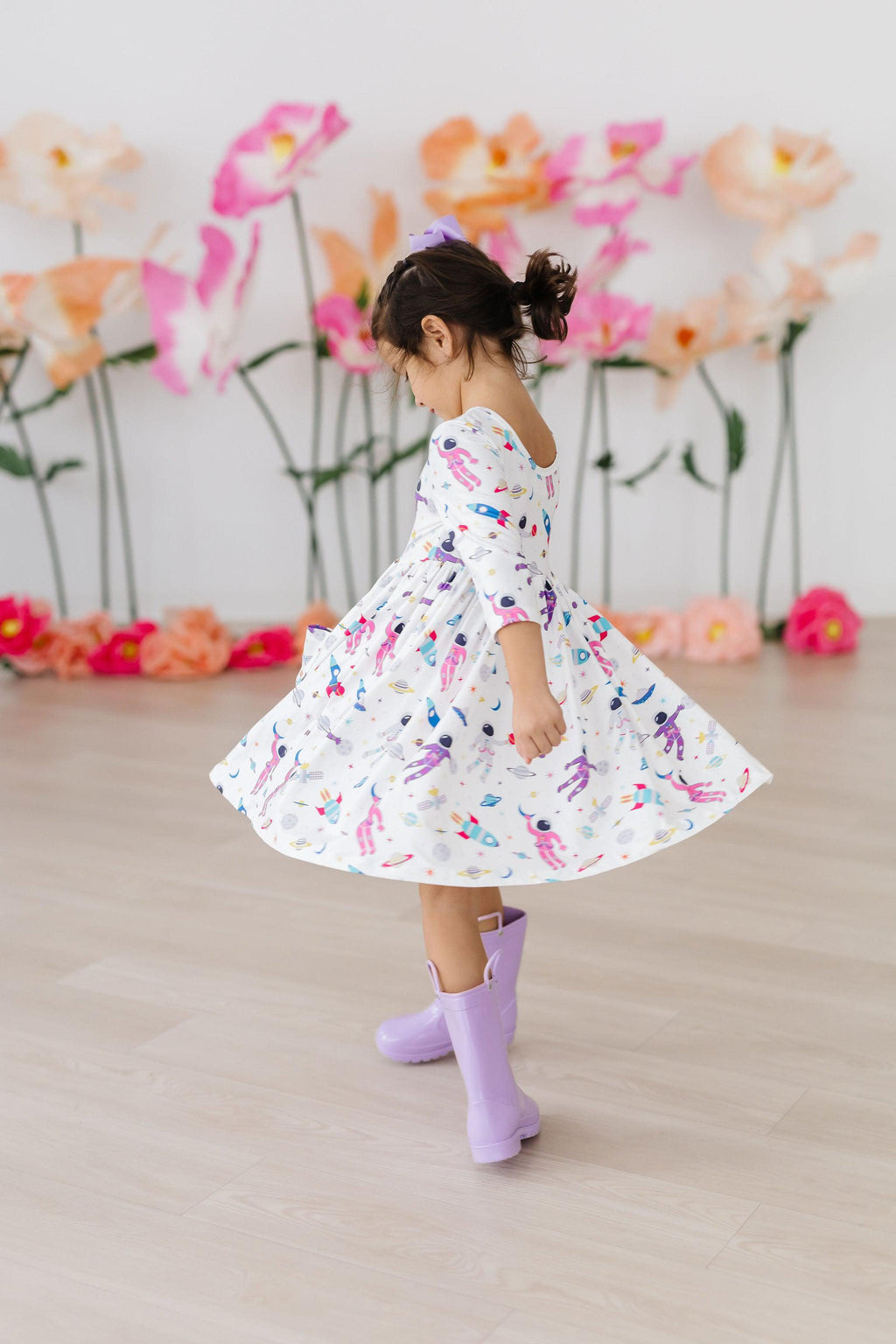 SALE Out of this World 3/4 Sleeve Pocket Twirl Dress