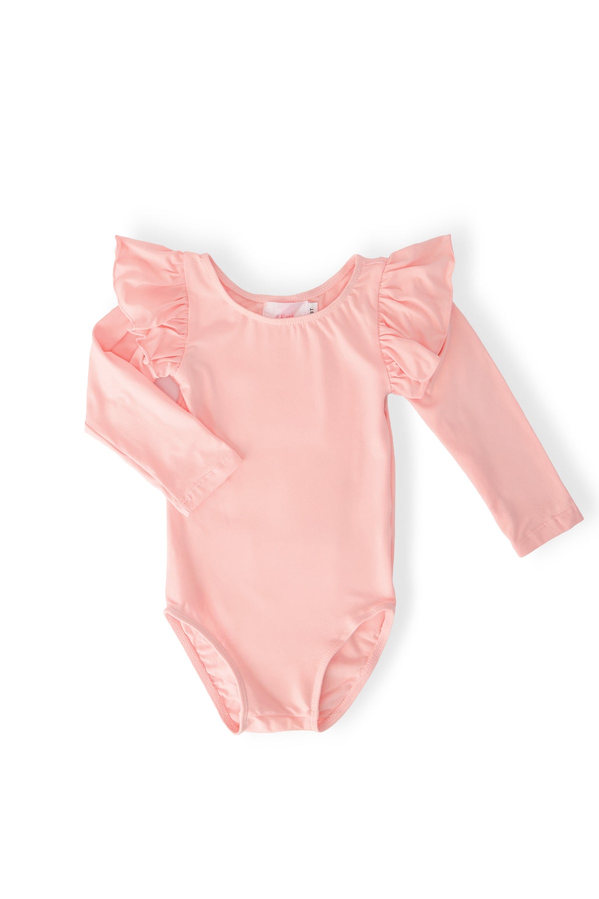 SALE Peach L/S Flutter Sleeve Leotard