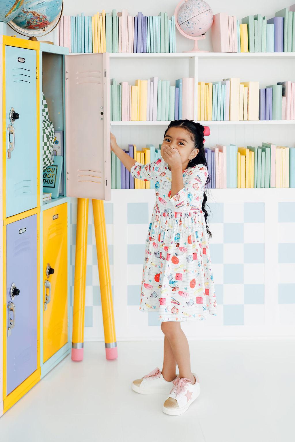 SALE Smarty Pants 3/4 Sleeve Pocket Twirl Dress