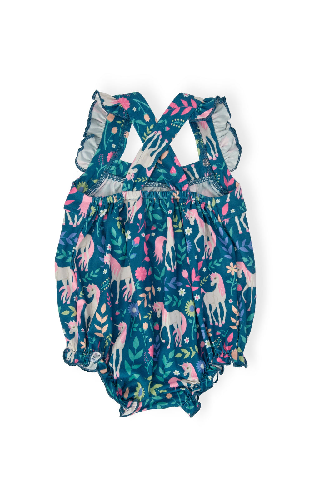 SALE Wish Upon a Unicorn Ruffle Cross Back Romper