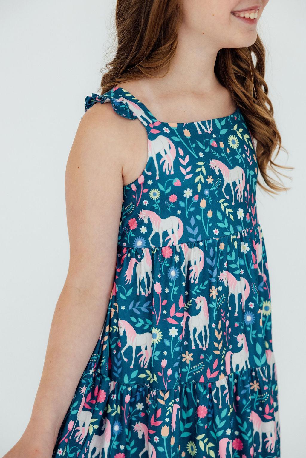 SALE Wish Upon a Unicorn Ruffle Maxi Dress