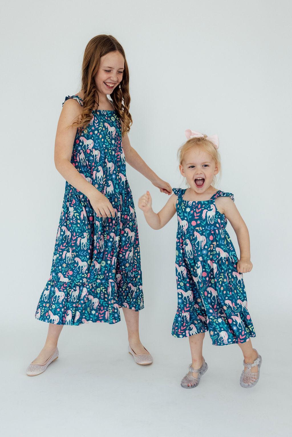 SALE Wish Upon a Unicorn Ruffle Maxi Dress