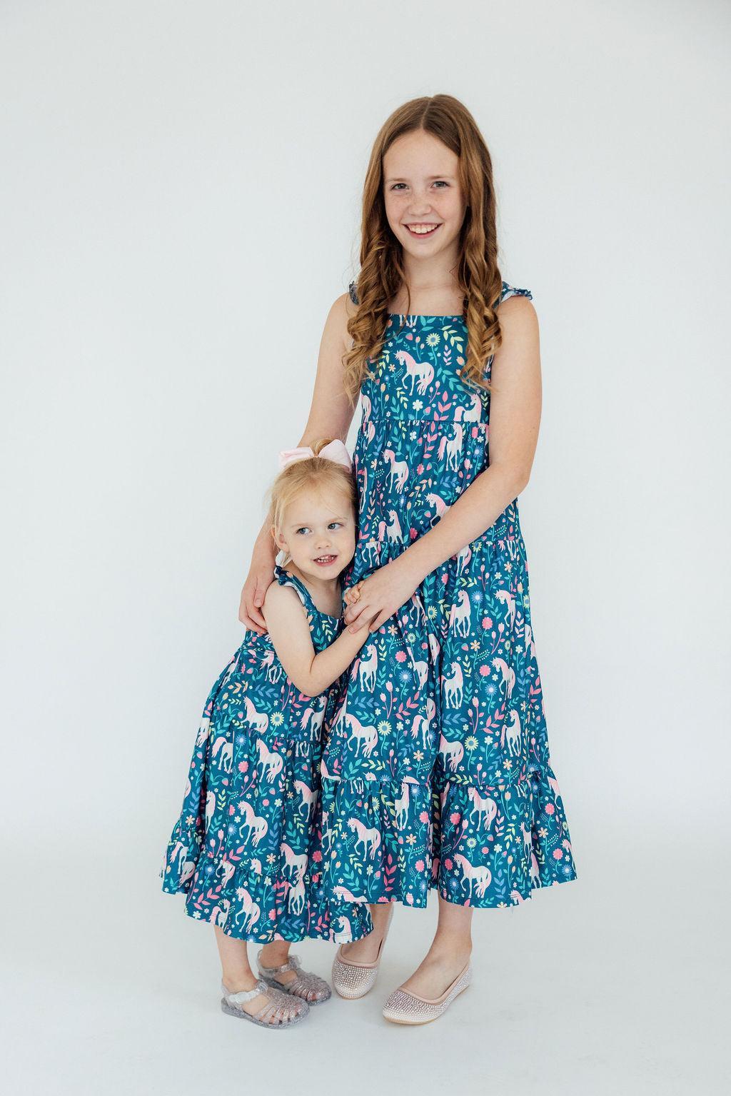 SALE Wish Upon a Unicorn Ruffle Maxi Dress