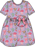 Girls Howdy Darlin’ Short Sleeve Knit Twirl Dress