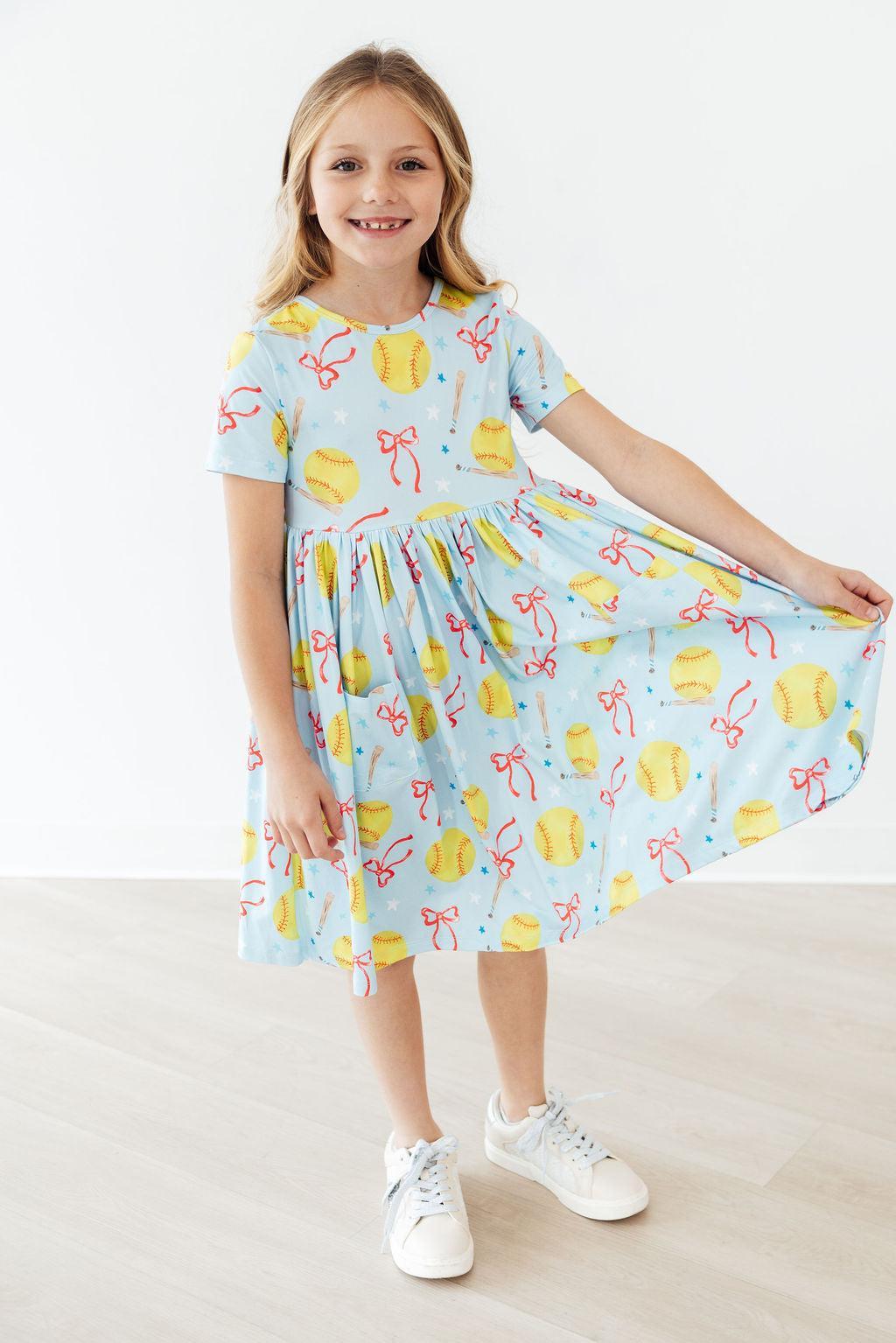 SALE Softball Sweetie S/S Pocket Twirl Dress