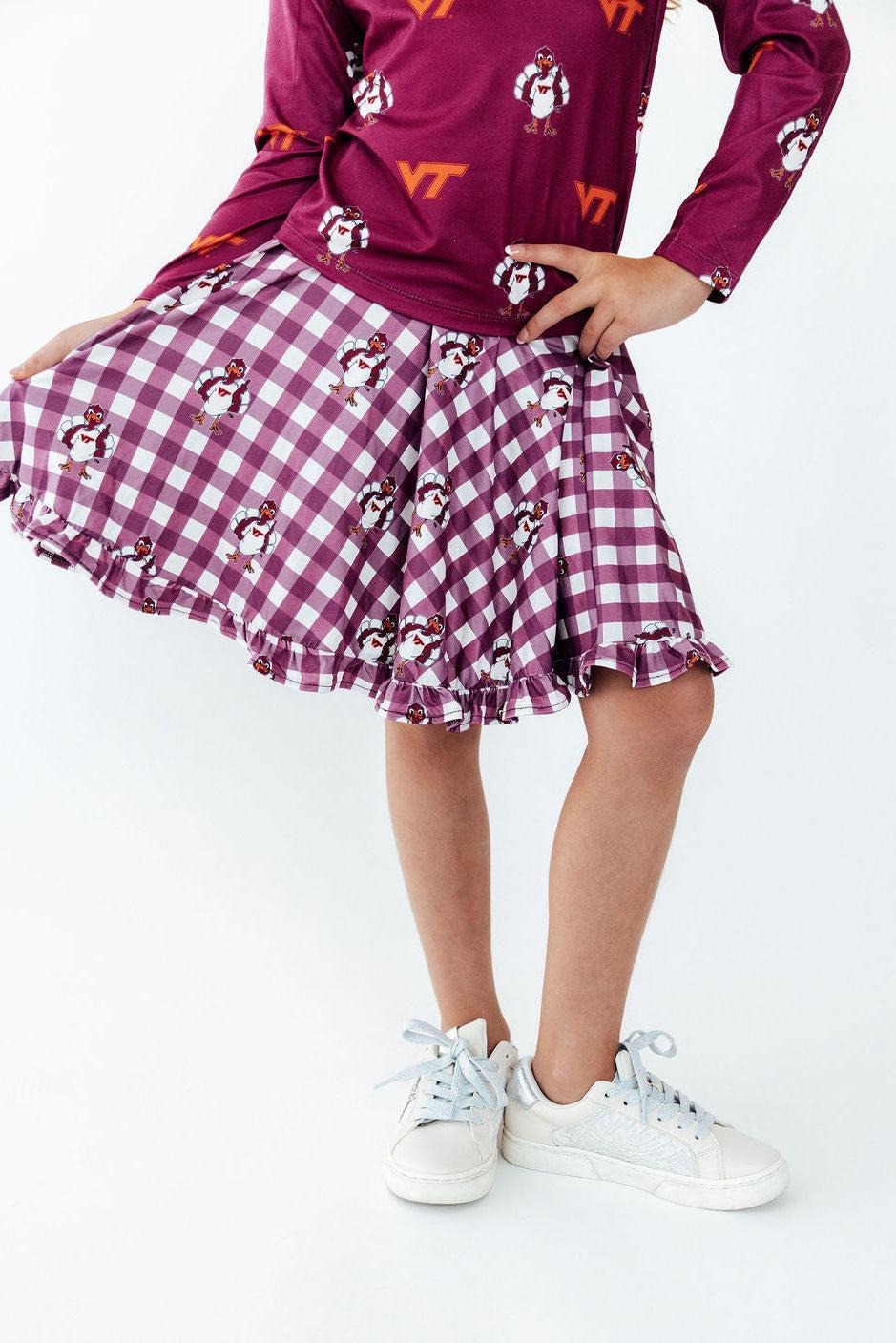 Virginia Tech Plaid Hokie Ruffle Twirl Skort