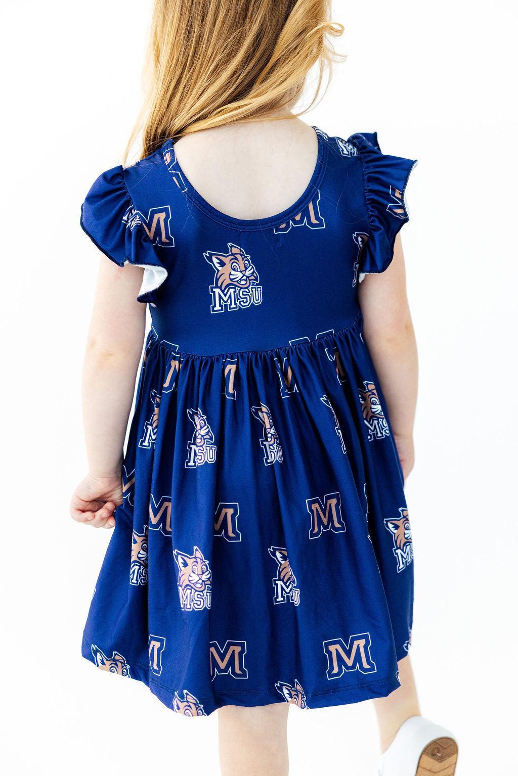 Montana State University Blue Bobcat Flutter Twirl Dress
