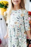 Ghouls Rule 3/4 Sleeve Pocket Twirl Dress