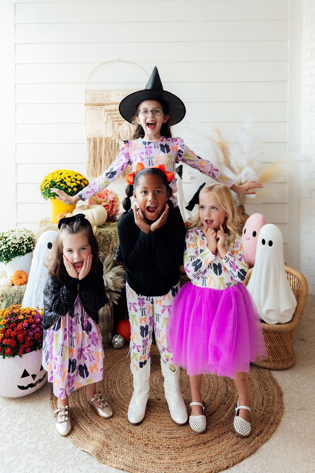 Tied with a Boo L/S Tutu Dress
