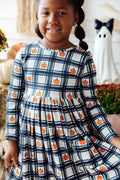 Plaid Pumpkins L/S Pocket Twirl Dress